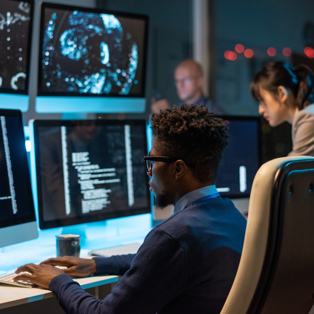Business leader assessing cybersecurity blind spots to protect operations and data