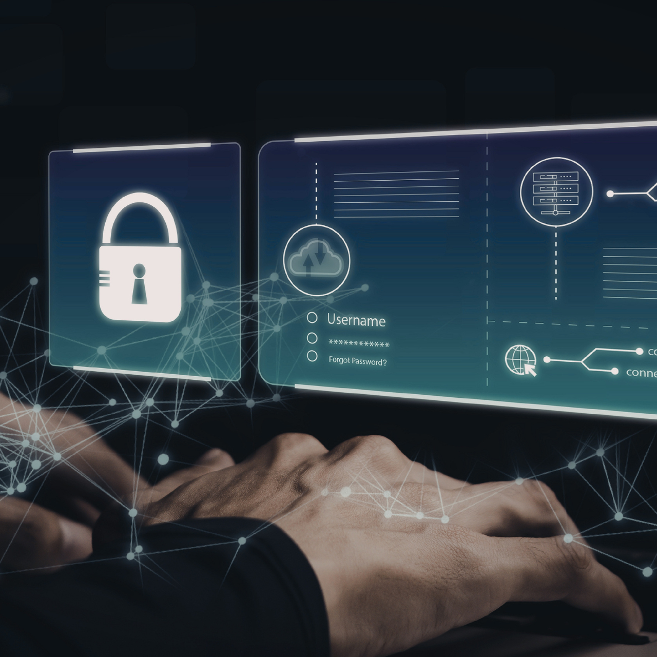 IT team reviewing workplace cybersecurity strategy across devices and cloud systems