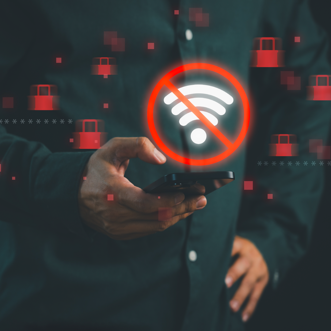 Business Leader viewing the lost of connectivity on their phone