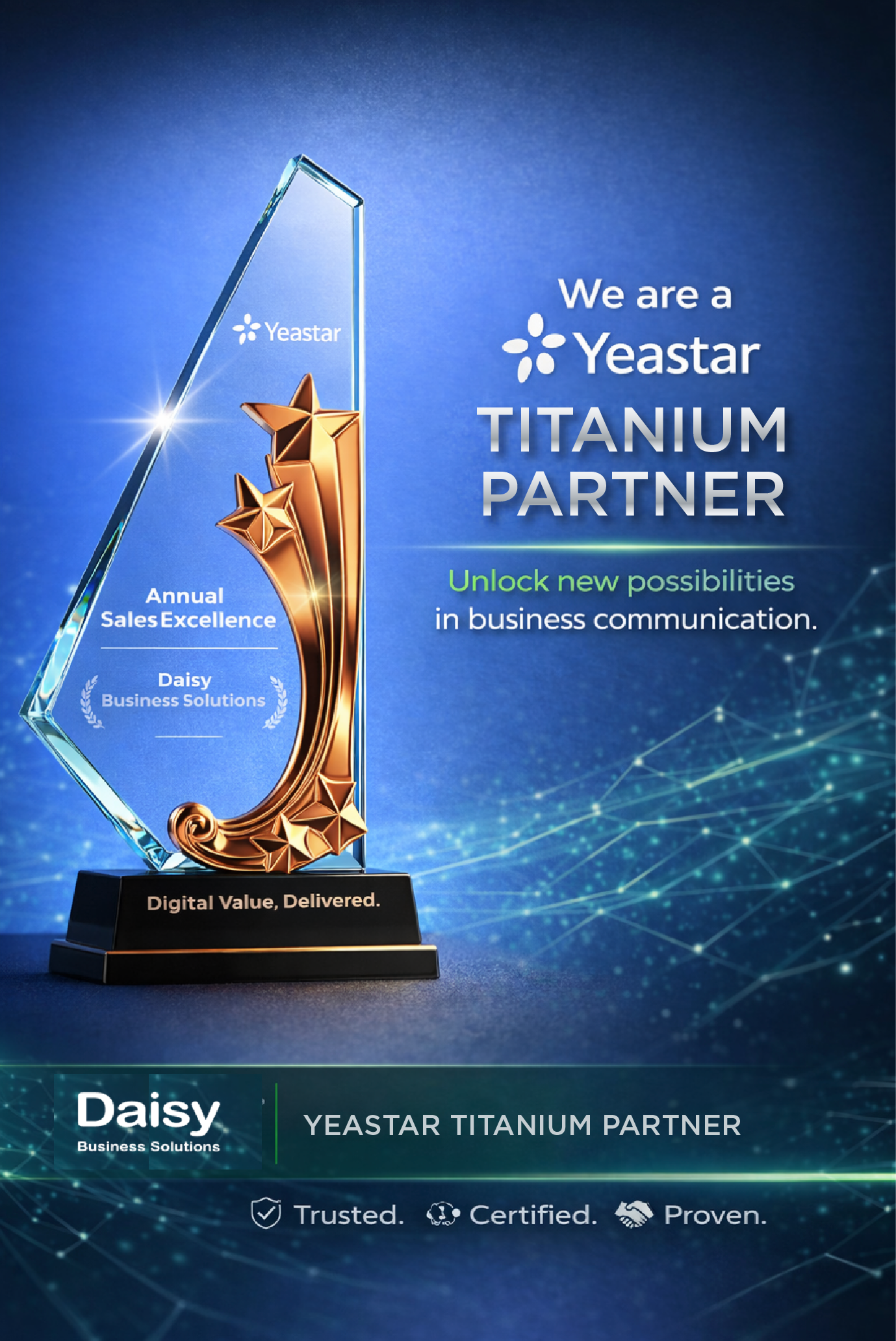 Daisy Business Solutions team celebrating Yeastar Titanium Partner status