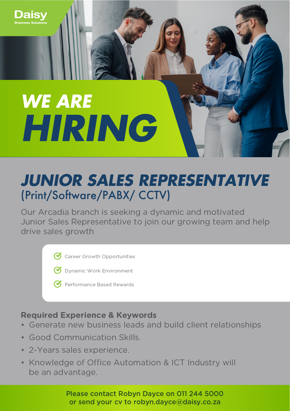 Daisy Career - Junior sales Representative